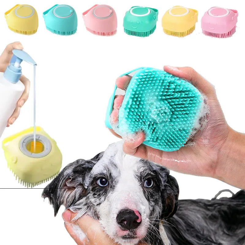 Cepillo de Baño Masajeador y Dispensador de Shampoo